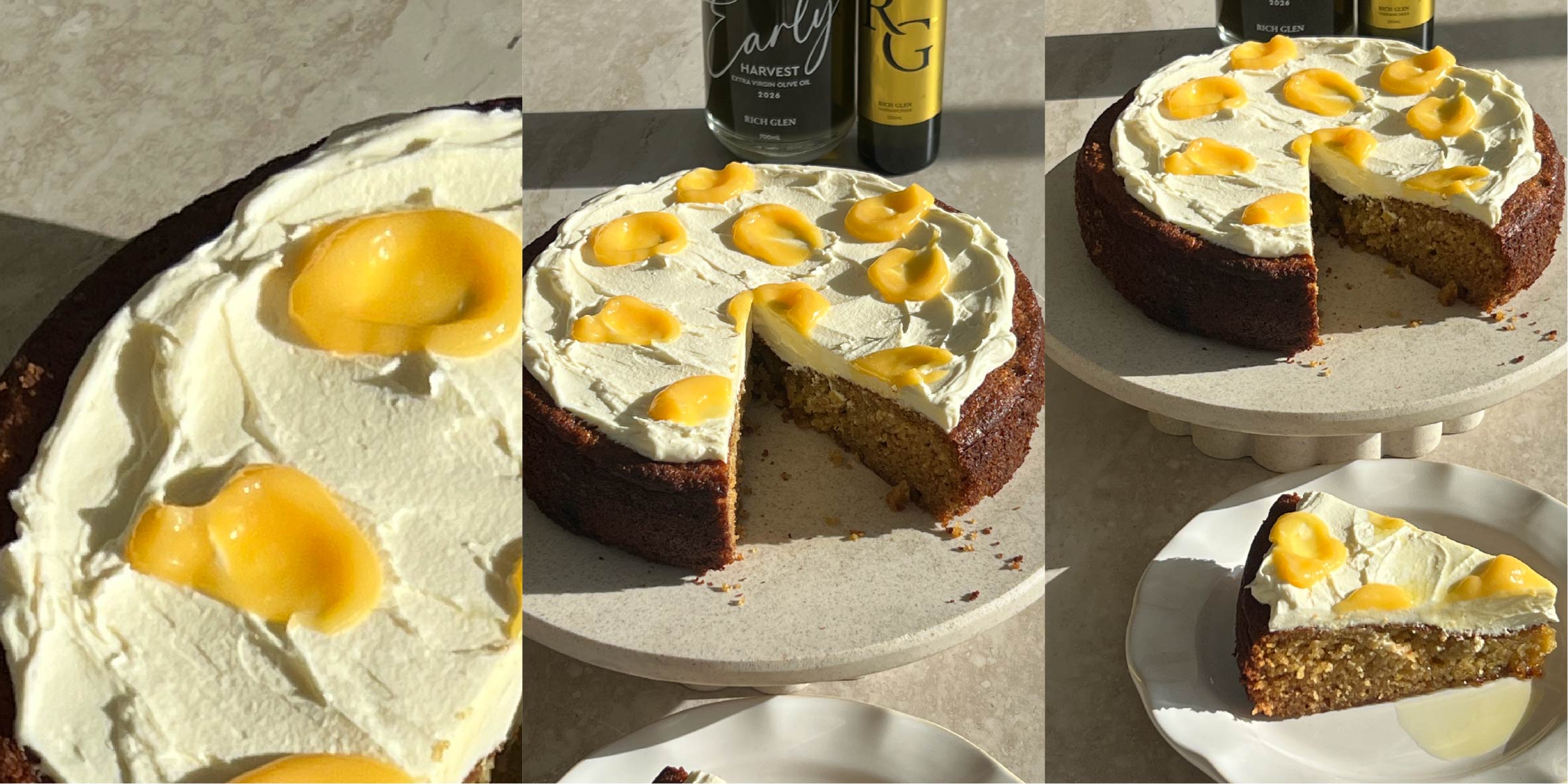 Lemon Olive Oil Cake With Lemon Curd & Mascarpone Icing – Rich Glen