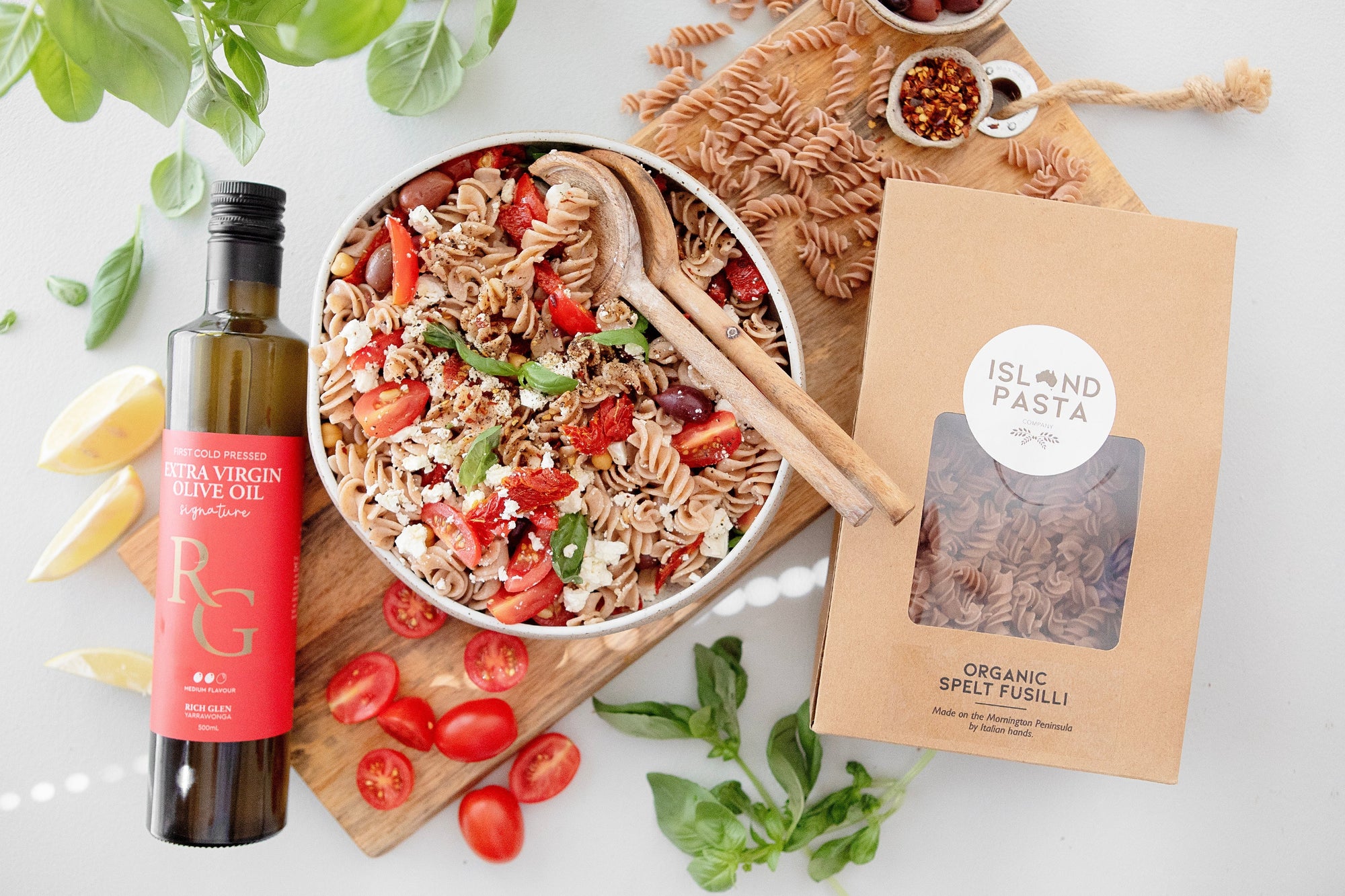 cooking pasta with olive oil