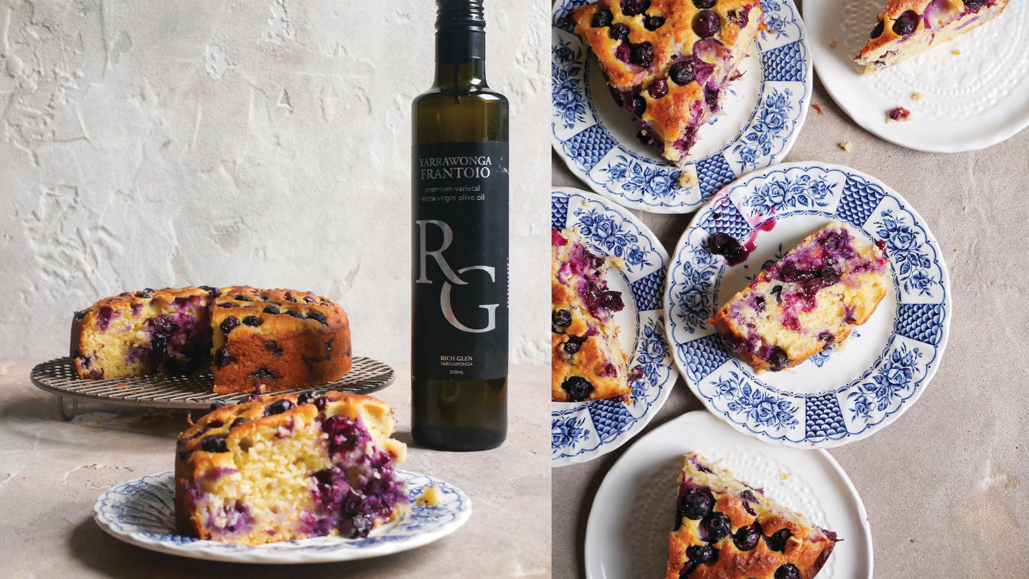 Blueberry, Lemon & Ricotta Olive Oil Cake