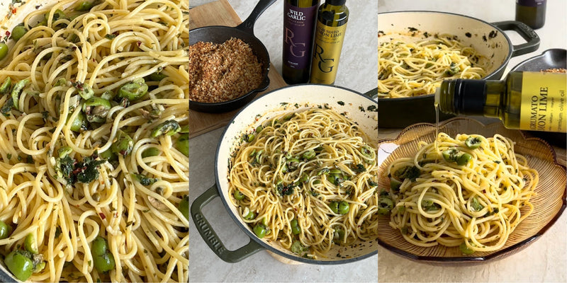 Crispy Panko Sicilian Olive Spaghetti