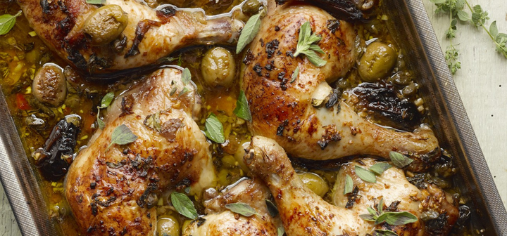 Baked Chicken Legs w/ RG Olives