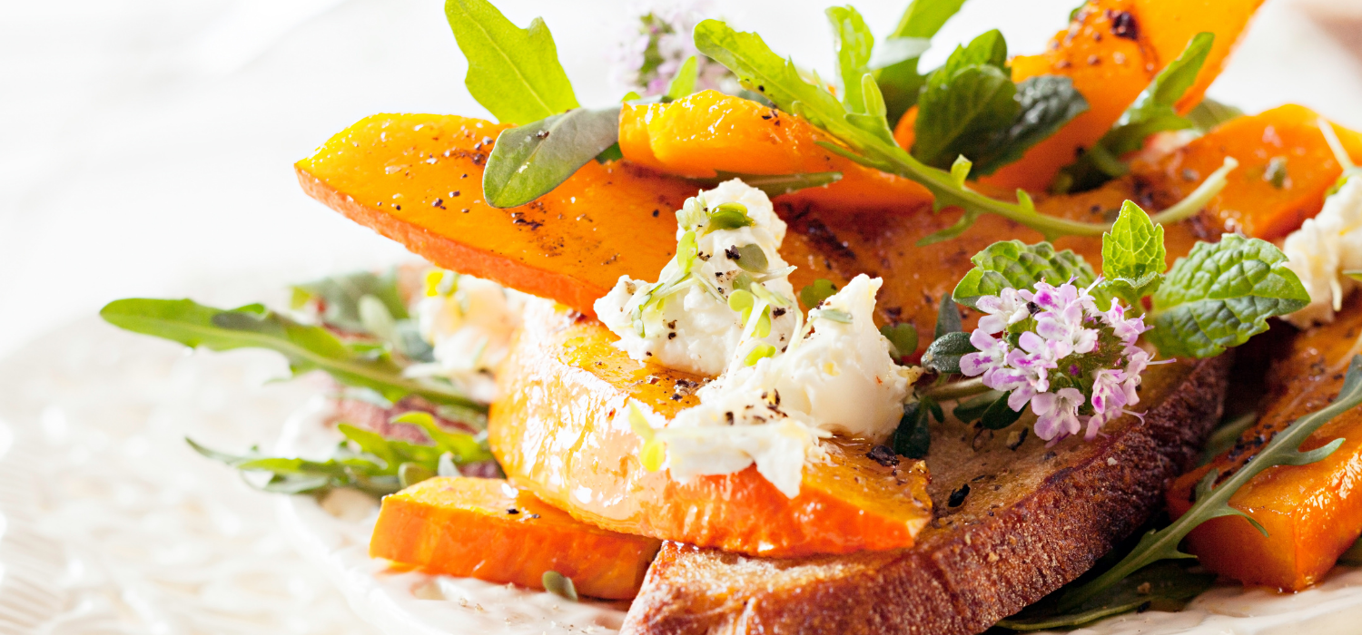 Roasted Pumpkin on Rocket Salad