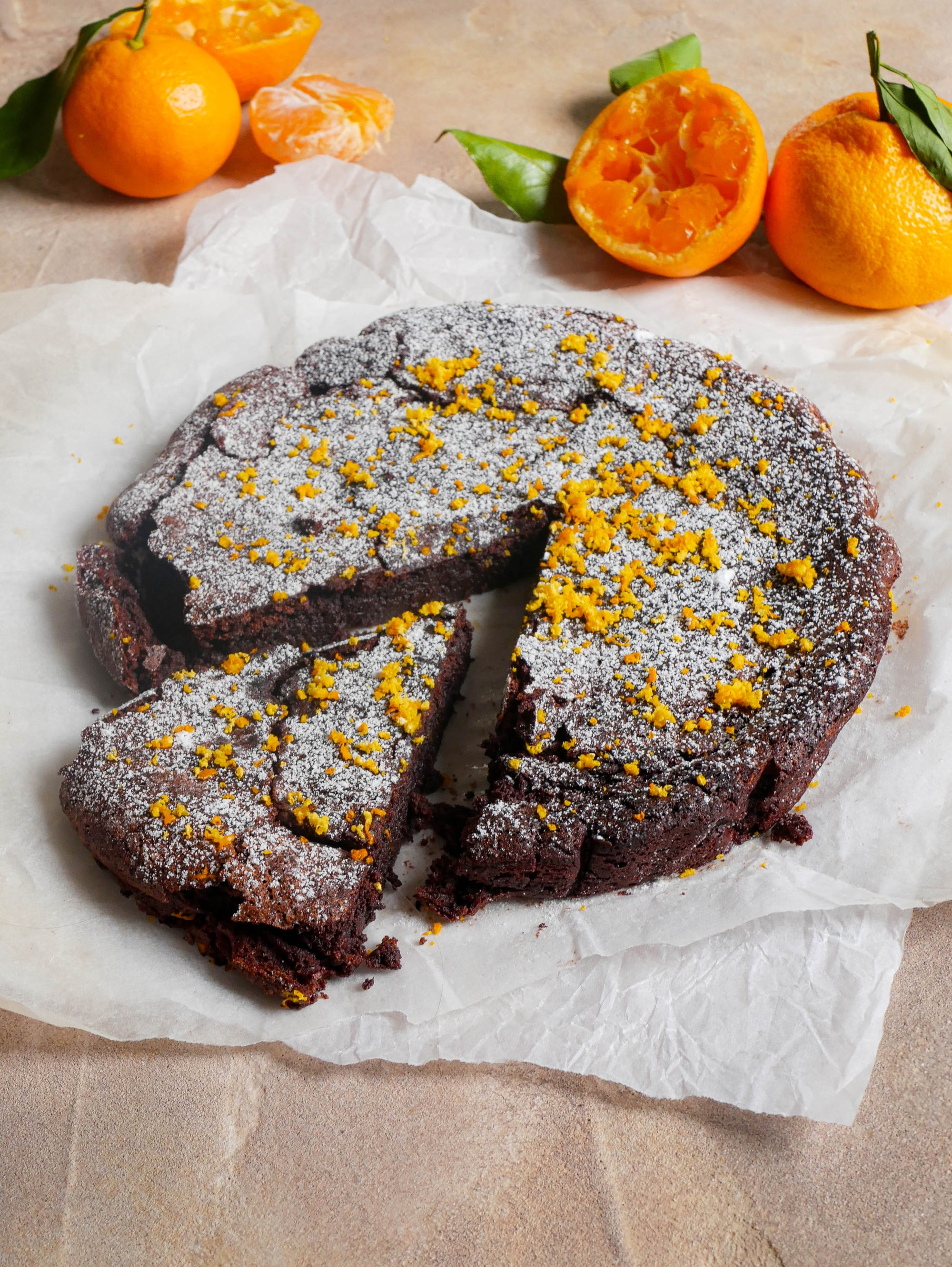 Chocolate Fudge & Clementine Olive Oil Cake