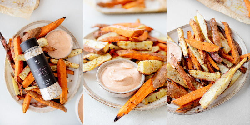 Sweet Potato Chips with Garlic Salt