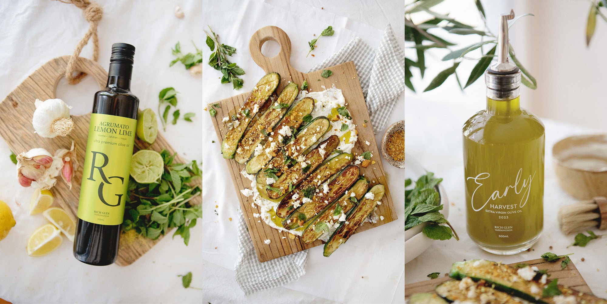 Grilled Zucchini with Greek Yoghurt Dressing