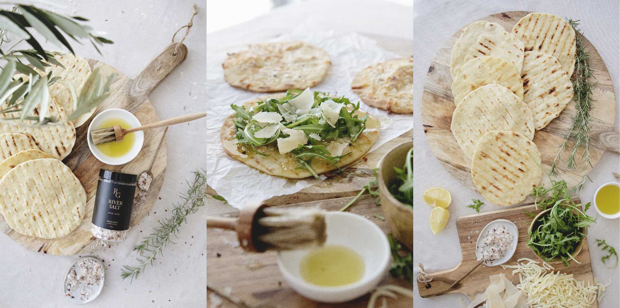 Homemade Flatbreads with Olive Chilli Salt