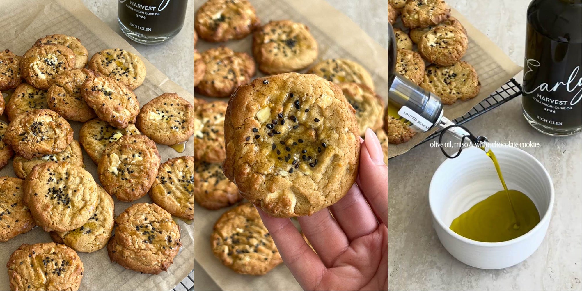 Olive Oil Miso White Chocolate Cookies