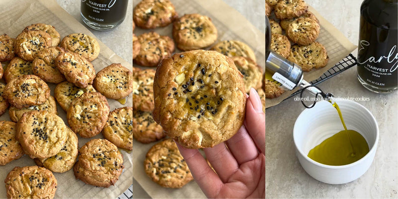 Olive Oil Miso White Chocolate Cookies