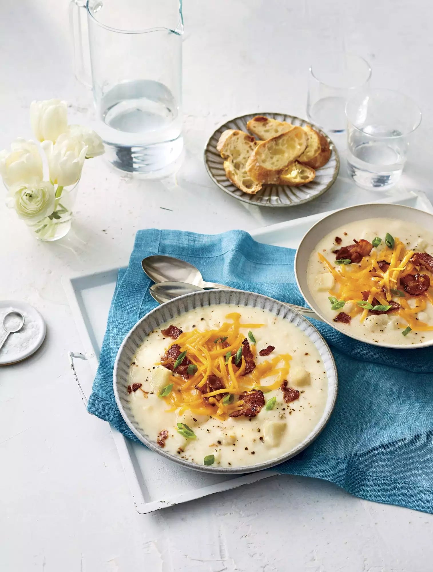 Cheesy Potato & Bacon Soup W/ Lemon Lime Agrumato And Dukkah