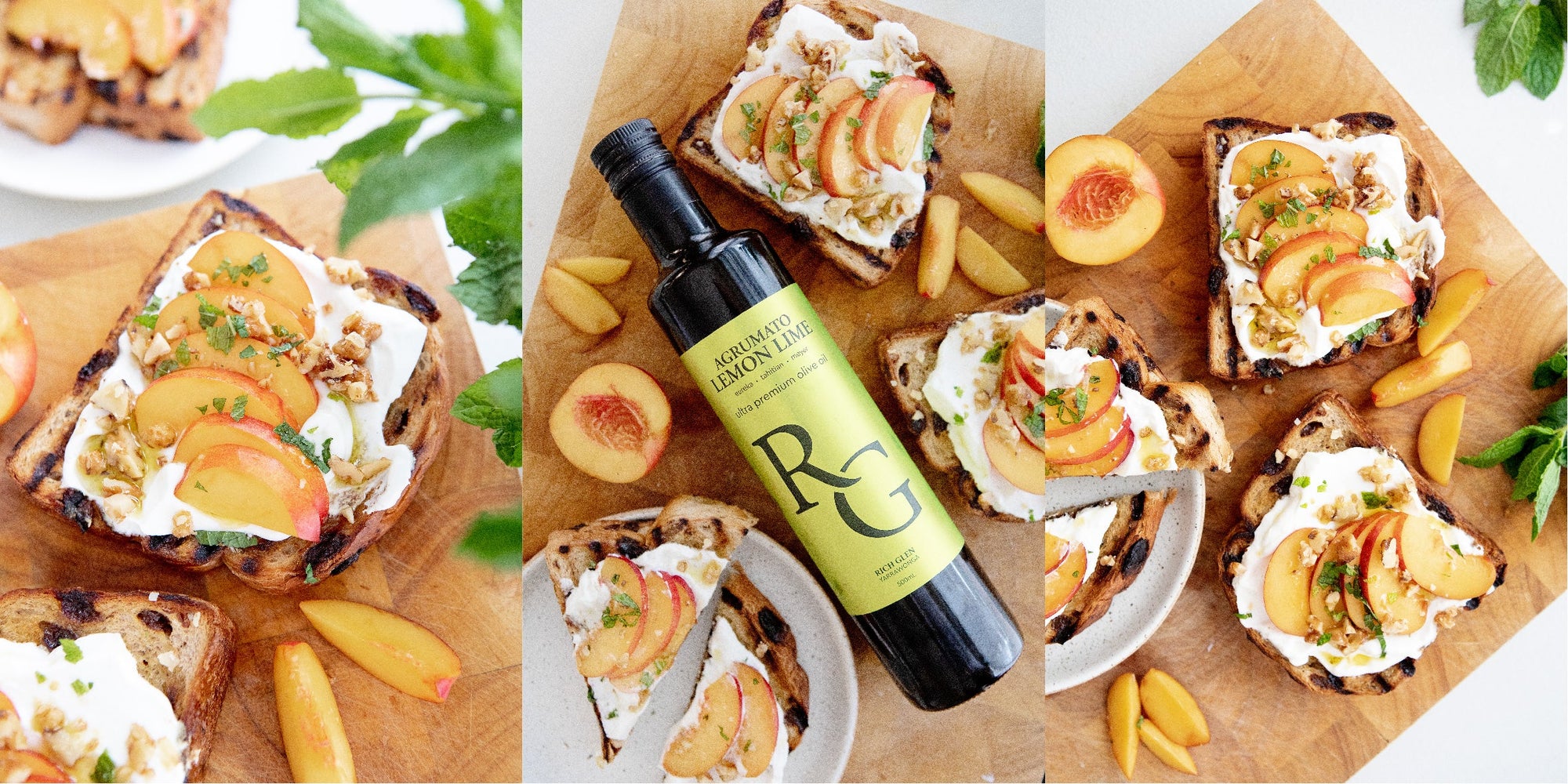 Grilled Lemon Lime Nectarine Toast