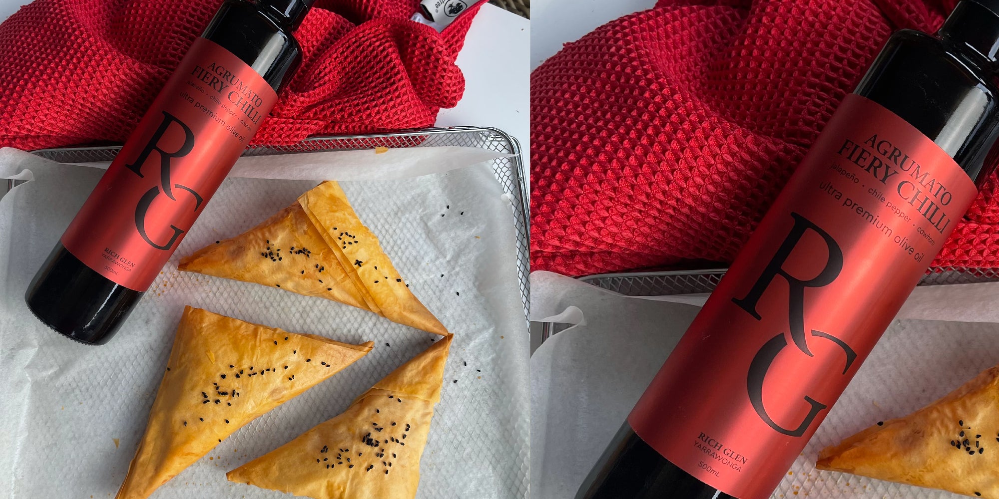 Chilli, Cheesy & Golden Pastry Parcels