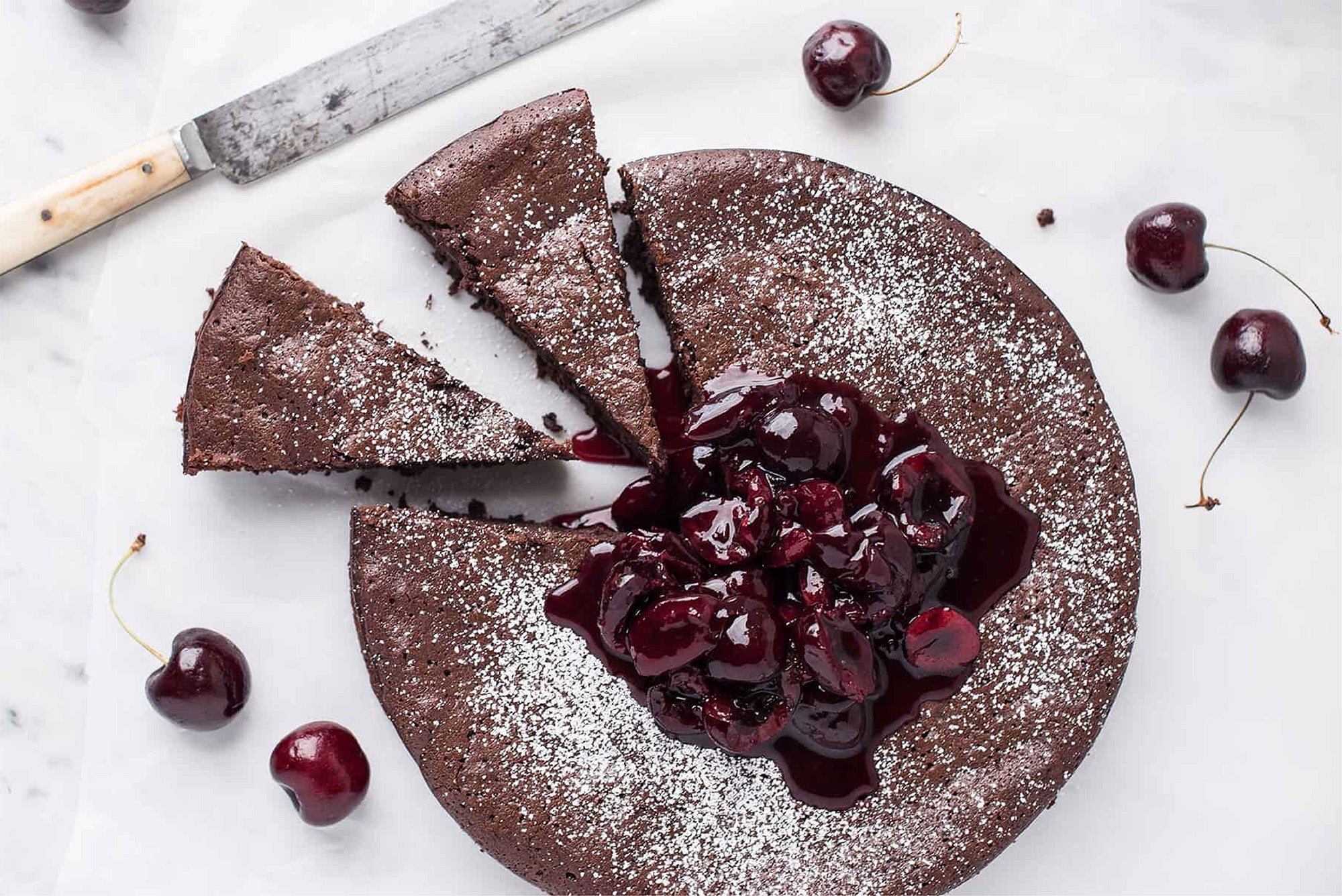 Flourless Chocolate Hazelnut Cake with Cherries!