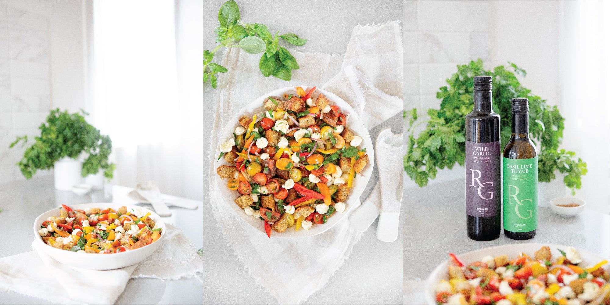 Mediterranean Tomato & Garlic Crouton Salad